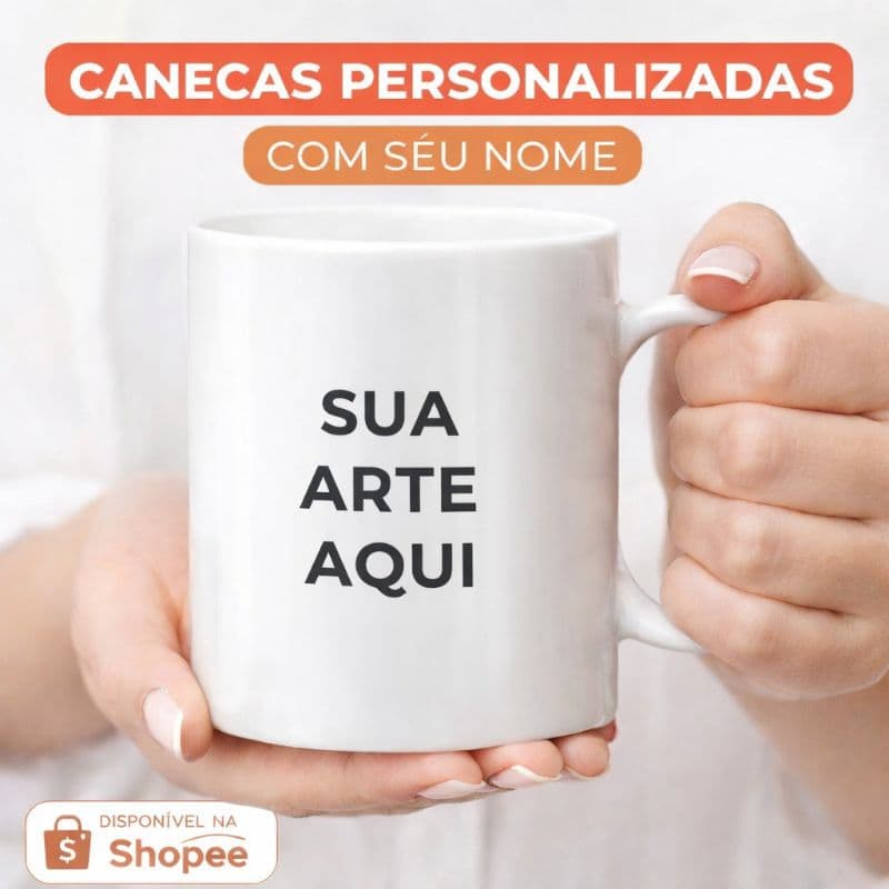 Kit 5 Canecas|Xícaras Brancas Personalizada 325ml – SUA ARTE AQUI | Presente Criativo