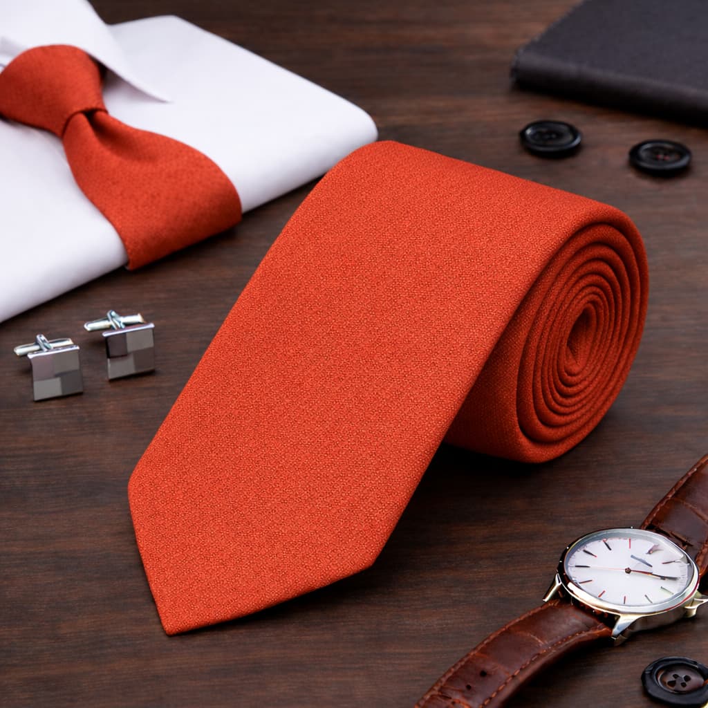 Gravata Masculina Adulto Terracota Slim Fit Premium Para Todos Eventos Em Várias Cores