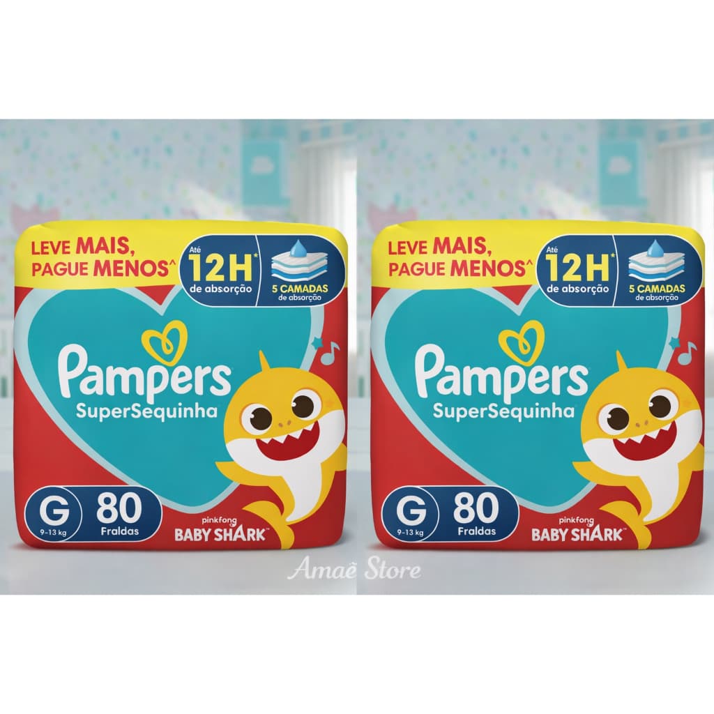Fralda Pampers G 80 unds - KIT C/2