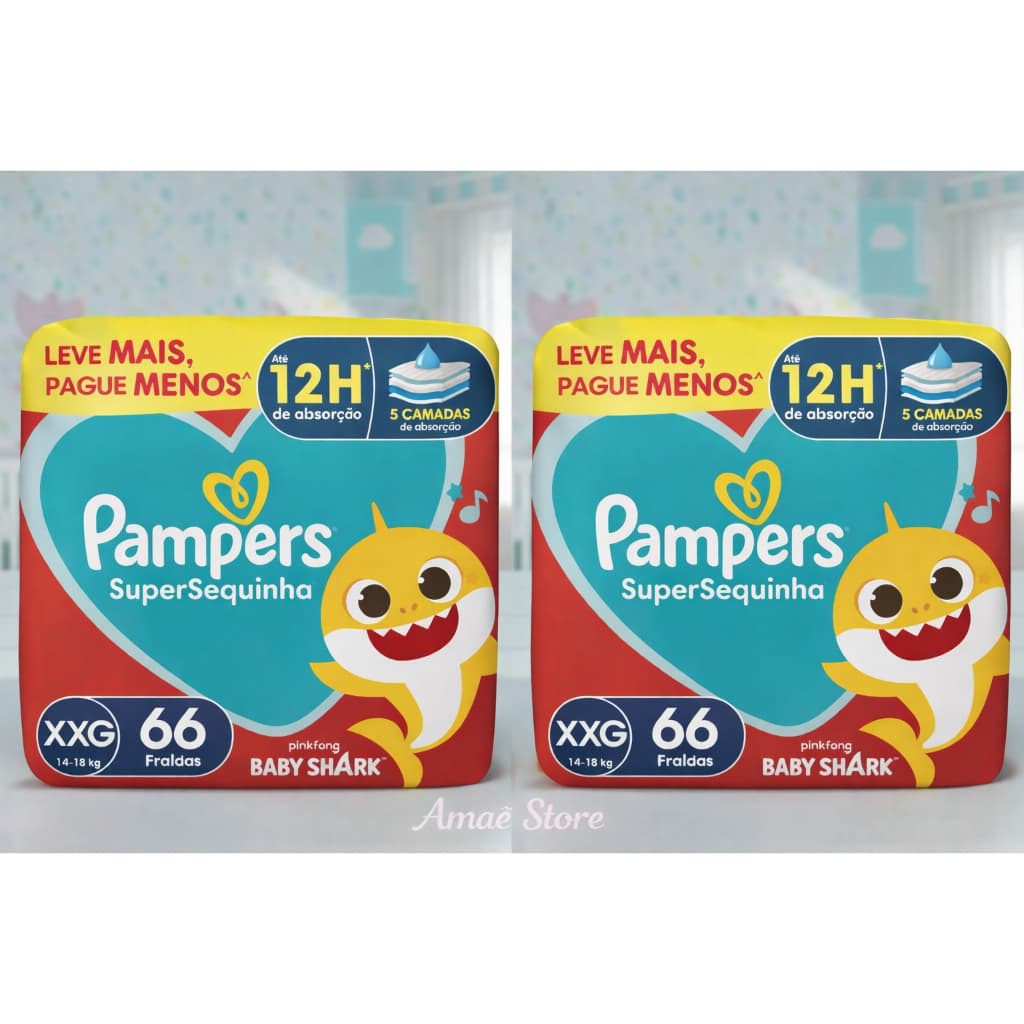 Fralda Pampers XXG 66 unds - KIT C/2