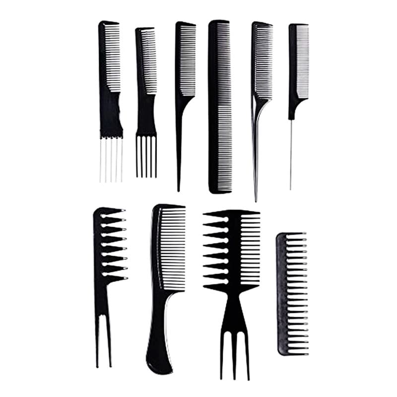 Kit Profissional de 10 Pentes de Corte para Cabeleireiro e Barbeiro