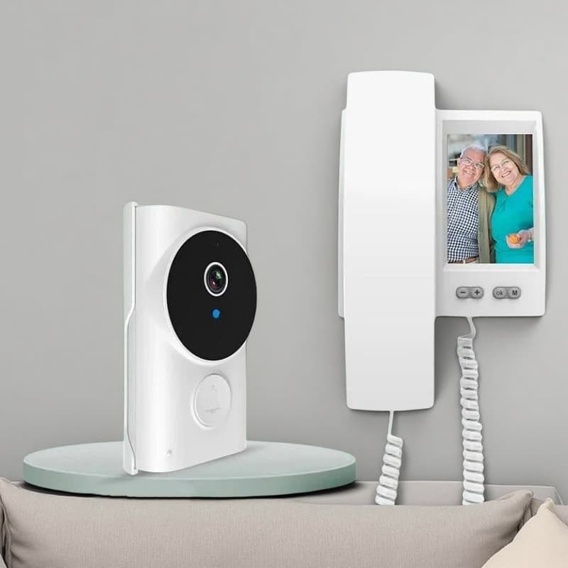 Campainha com Câmera Sem Fio, Visão Noturna e Vídeo Porteiro que Opera sem WiFi,  Perfeito para Casa e Apartamento