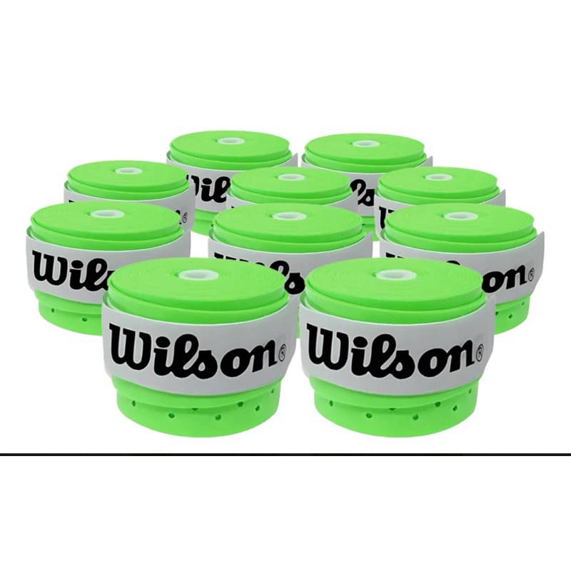 Kit 10 Overgrip Wilson Para raquete Beach Tennis Padel Pickleball tennis Cor Verde Neon perfurado envio imediato