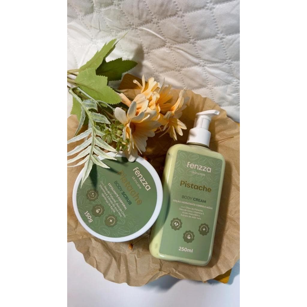 Kit Cuidados Corporal Fenzza Pistache Hidratante Corporal Esfoliante