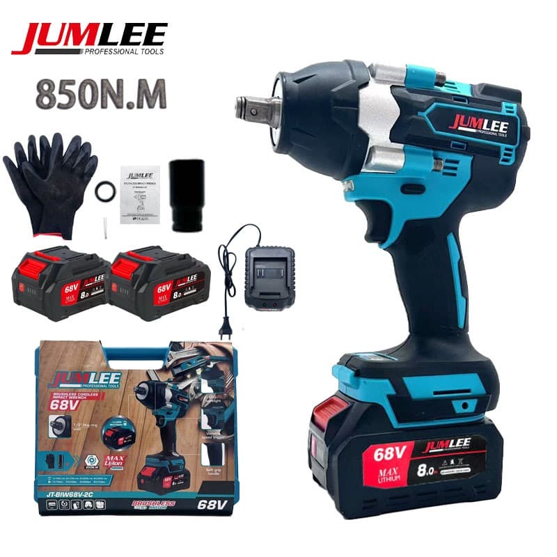 Parafusadeira E Furadeira Cheve De Impacto Solta Pneus Caminhão 68v Brushless 850N.m Com 2 baterias