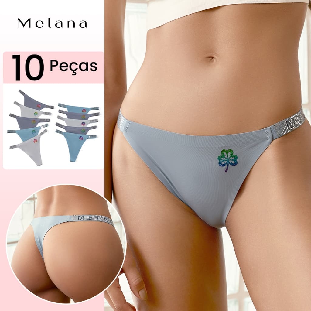 10 Kit de Calcinhas Tanga Premium Premium Fitness Estampada Fio Dental Invisível Não Marca  Antialérgico New Basic