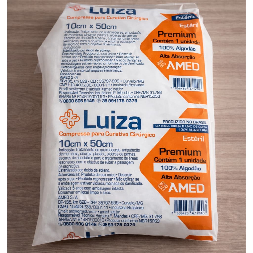 Kit C/15 Unidades Curativo Algodonado Estéril 10cm x 50cm (Aberto) tipo Zobec