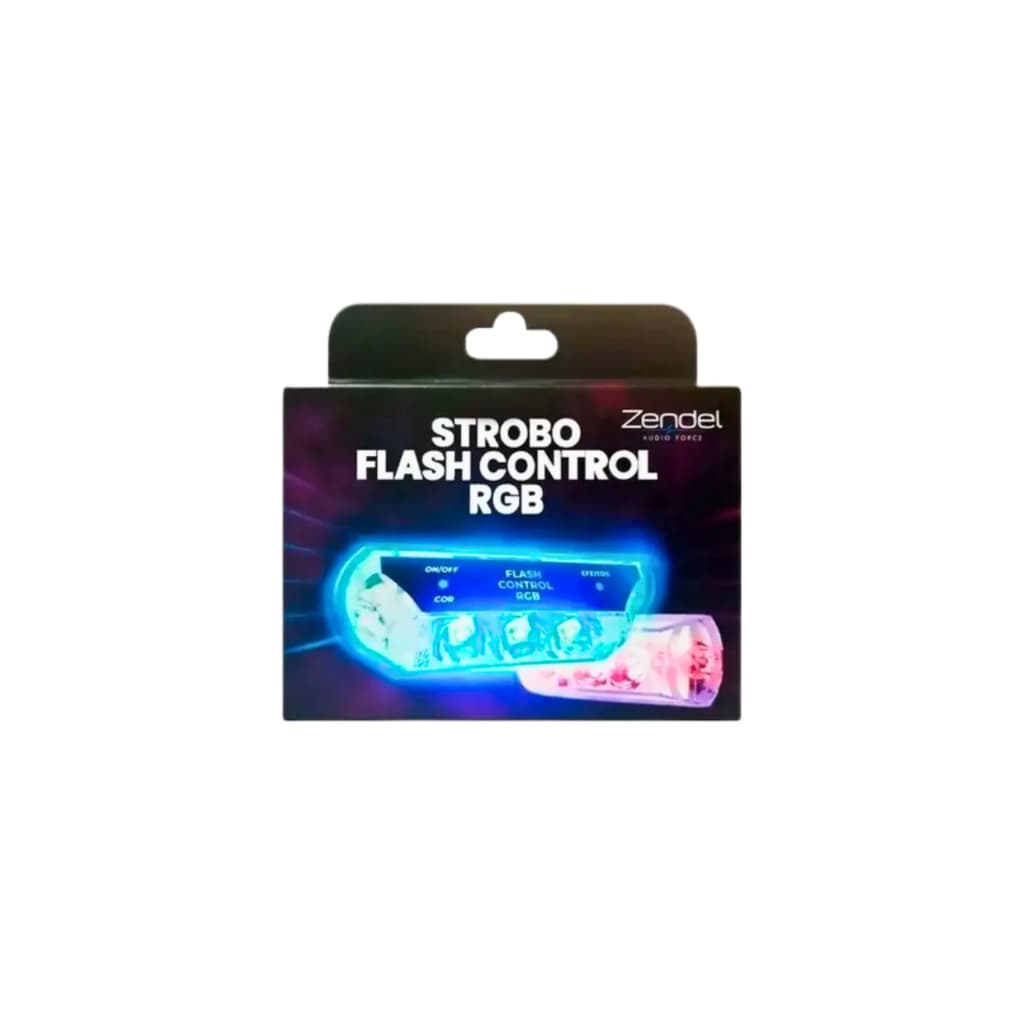 Kit 2 Strobos Flash Control Rgb Com 8 Efeitos 7 Cores Zendel