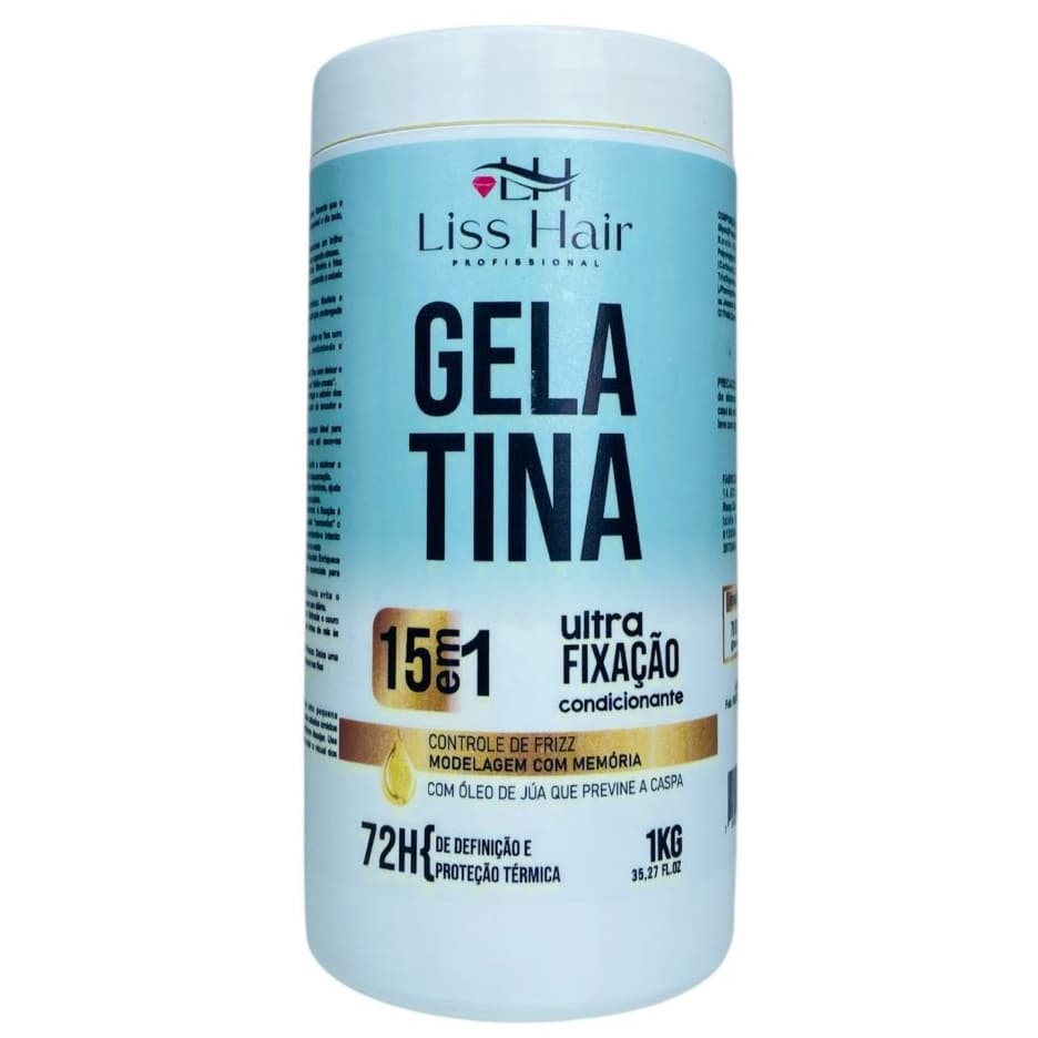 Gelatina Modeladora 15 em 1 Ultra Fixação Condicionante com Controle de Frizz 1Kg Liss Hair