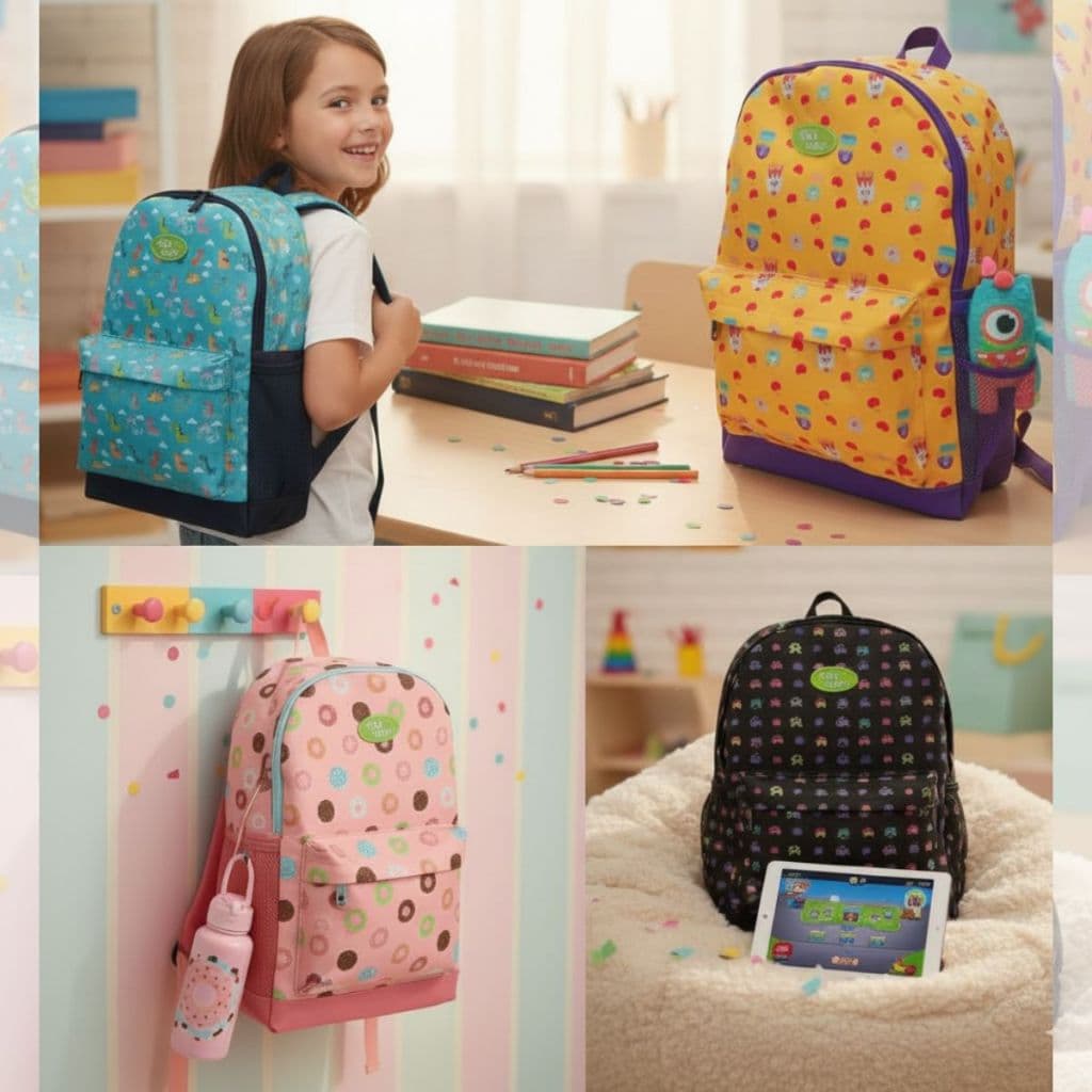 Kit Escolar Mochila Game Picolé Donut Dinossauro menino e menina Lancheira volta as aulas