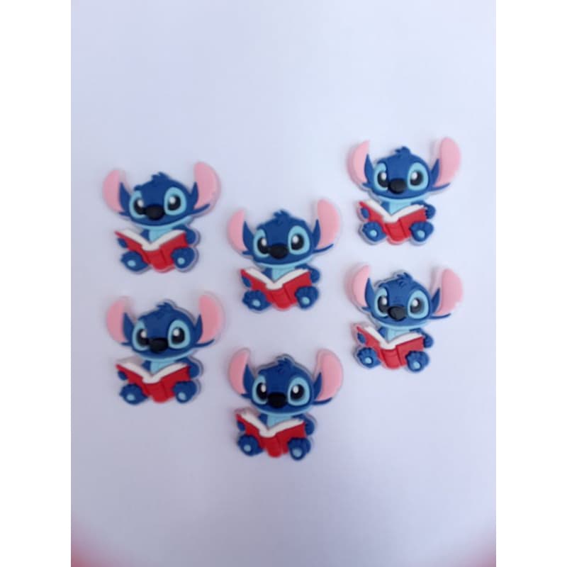 6 unidades aplique Emborrachado Infantil Stitch volta as aulas Fofo Artesanato Laceira Laços