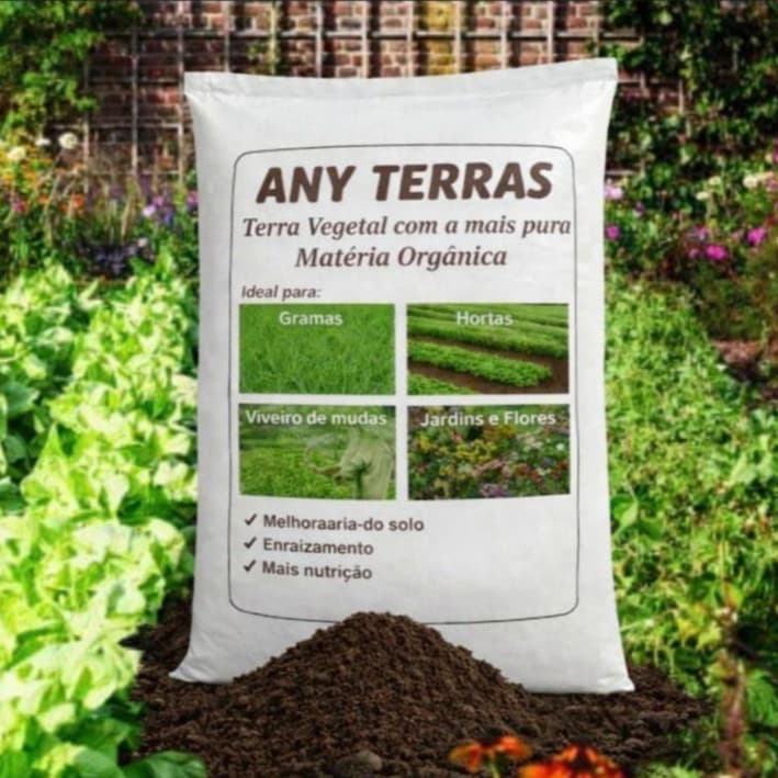 Terra Vegetal Adubada Composto Orgânico Para hortas Vasos frutiferas gramados