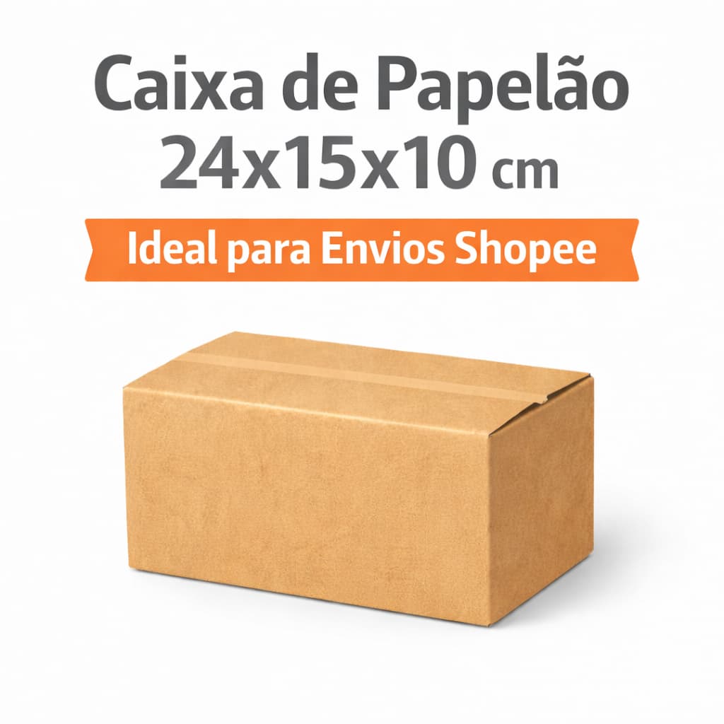 Kit 100/50/25 Caixas de Papelão 24x15x10 para Correios – Sedex e PAC | Embalagem Reforçada para Envio