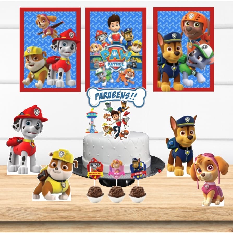 Kit Só um Bolinho - PATRULHA CANINA - Kit Festa em casa  - Aniversário, Mêsversário