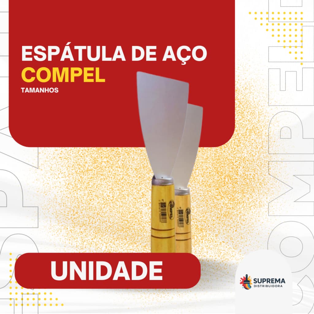 Espátula de Aço para Massa e Acabamento – Tamanhos 4 / 6 / 8 / 10 / 12 – Uso Profissional
