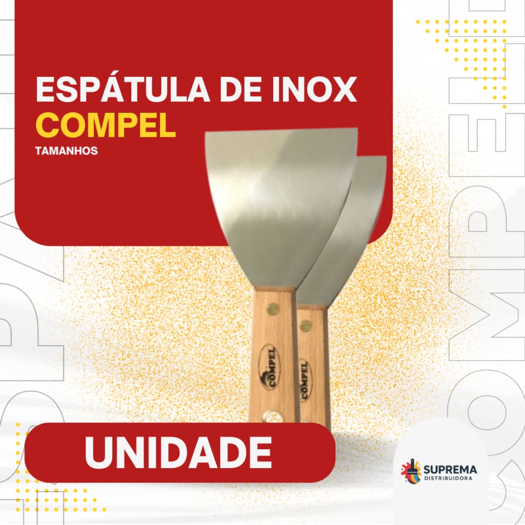 Espátula Inox Profissional para Massa e Acabamento – Lâminas 4/6/8/10/12cm (Unidade)