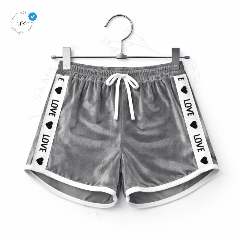 Short Feminino Love Veludo Premium Ultra Confortável e Aconchegante uso casual ou Pijama para Dormir