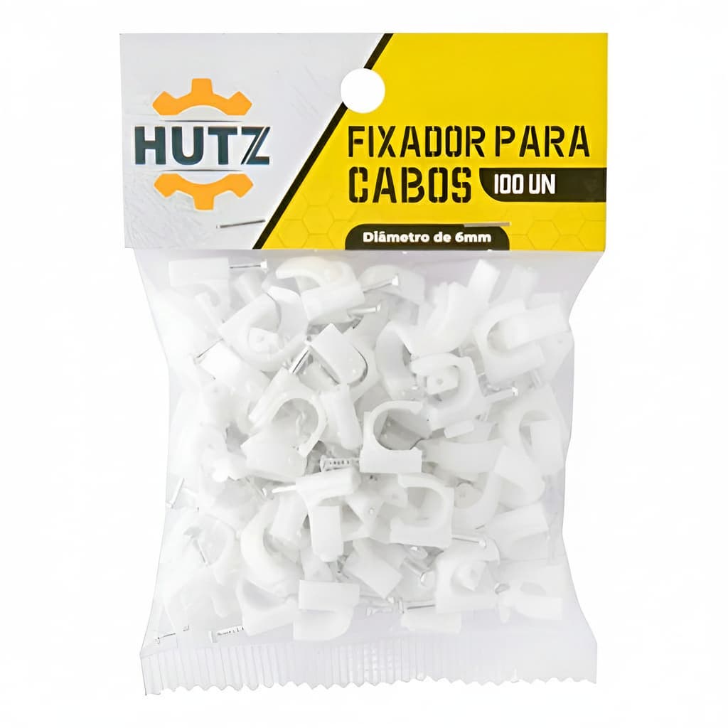 Fixador De Cabos 6mm Miguelão Fixa Fioc/100 Unidades Pacote