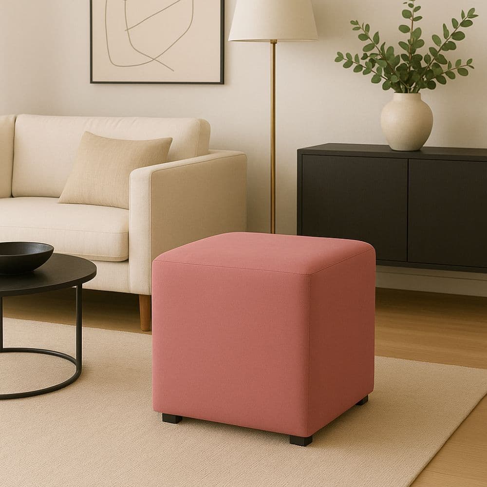 Puff Quadrado Kim 40cm Versátil para Casa e Apartamento
