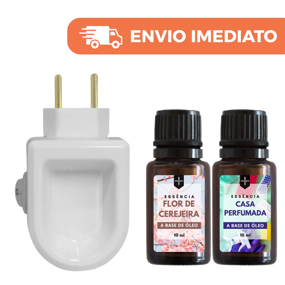 Aparelho Aromatizador Difusor de Ambiente Elétrico Aromania + 2 Essências 10ml | Perfume Contínuo para Casa e Escritório