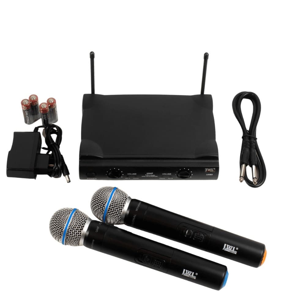 Microfone Profissional Sem fio Duplo JWL U-585 para Igreja, Estudio, Banda, Palco, Convensões, Palestras, Reuniões
