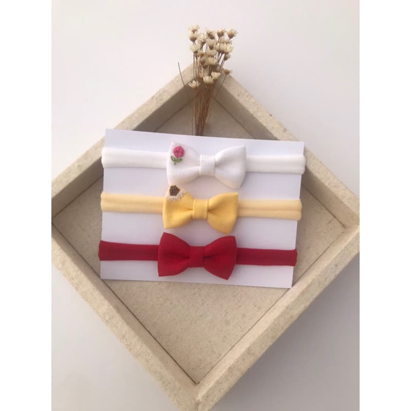 kit de laços para recém-nascido/ laço de linho / laço bordado / laço de cabelo infantil / kit faixinha a pronta entrega