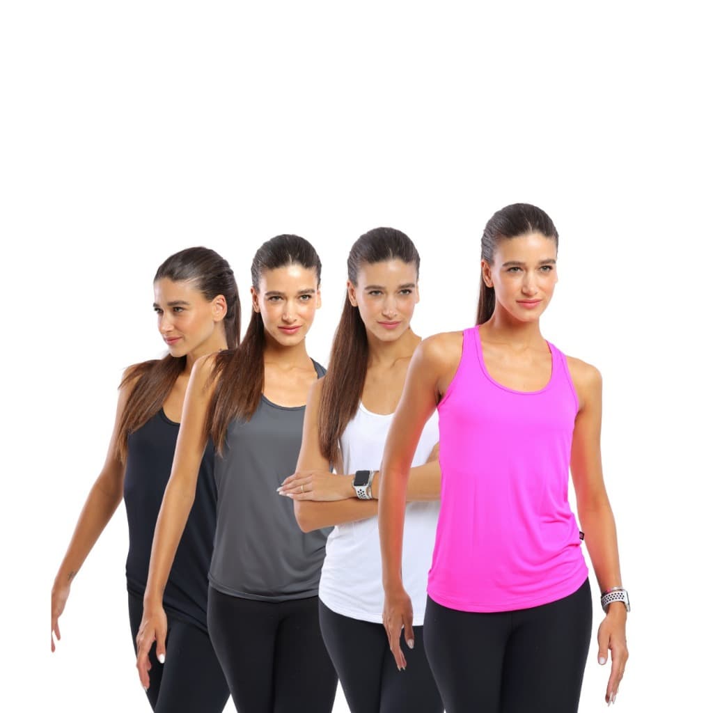 Kit 4 Camisetas Regata Dry Fit Feminina 100% Poliamida Variados