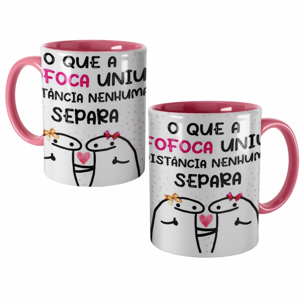 Caneca Divertida Meme Flock "O que a Fofoca Uniu, Distancia Nenhuma Separa"