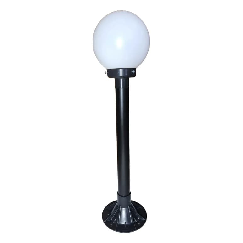 Poste Balizador Para Mureta 86cm Com Globo, Alumínio, E-27 Preto