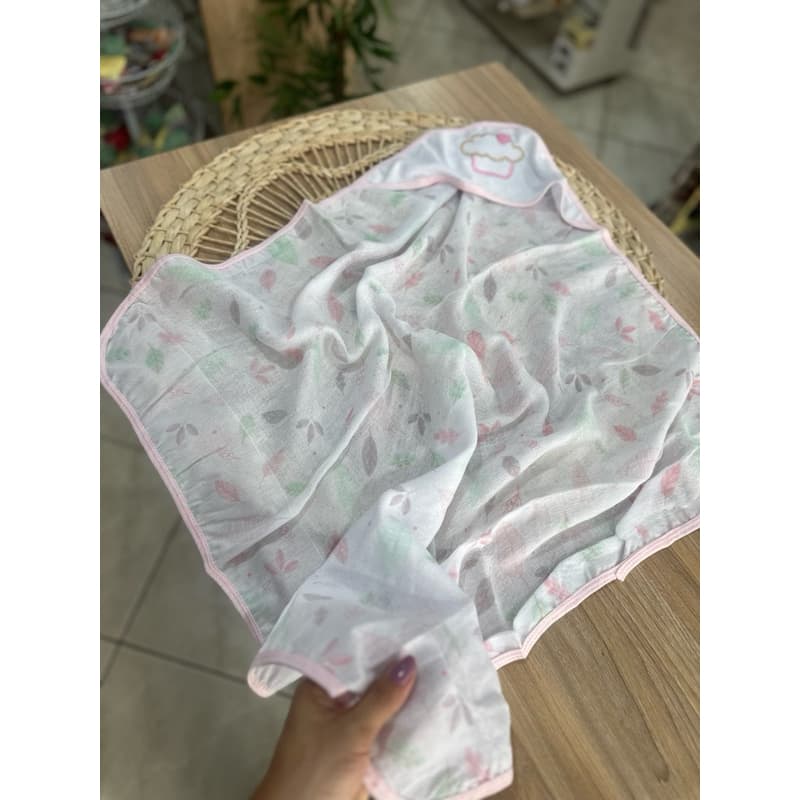 Toalha de Banho Fralda dupla com  Capuz para Bebê OU Kit com 2 Toalhas envio imediato