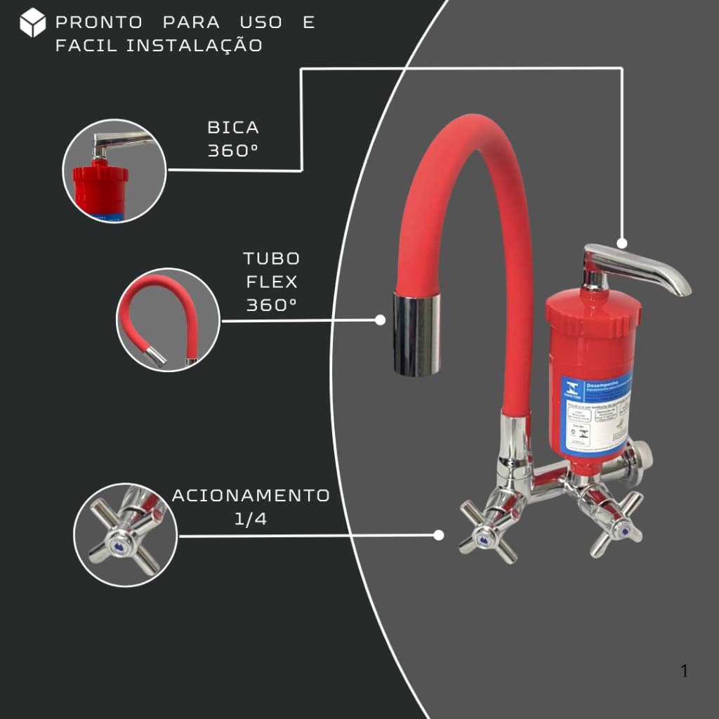 Torneira Flex com Filtro Vermelho C-31 abs.