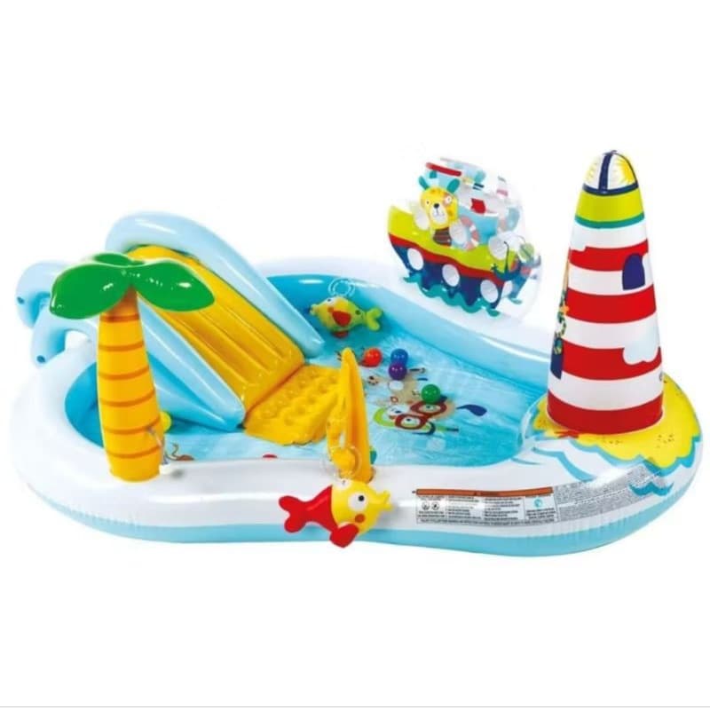 Piscina Inflável Ifantil Intex farol para Diversão na Água Pescaria Diverida com Acessório