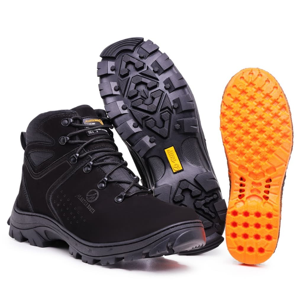 Bota Arizon Preta C.A Palmilha Gel E.P.I Própria Para Trabalho MasterBoots