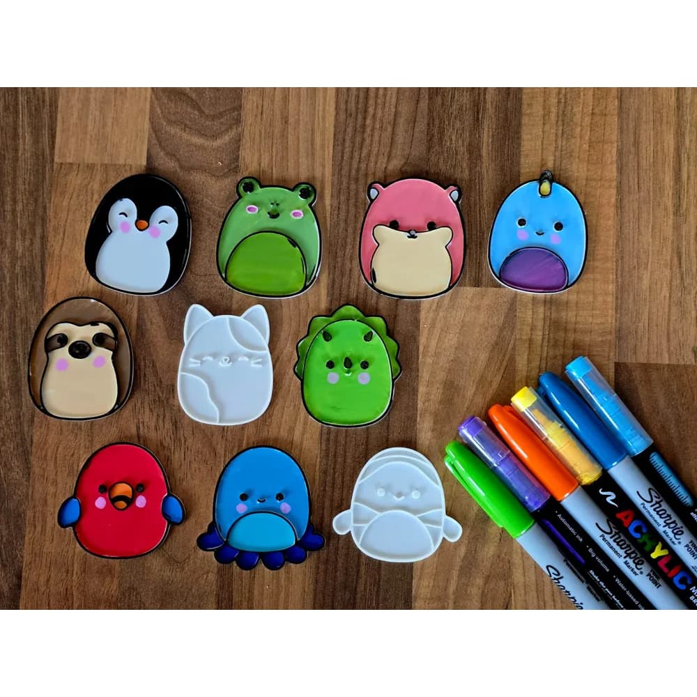 Kit de Squishmallows: Animais Fofos para Colorir Faça Você Mesmo DIY