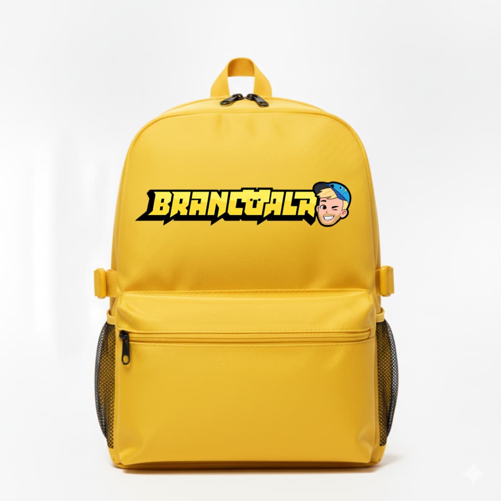 Mochila Escolar Adulto Brancoala Youtuber Academia Estampada Infantil Nylon Lançamento Volta Aulas