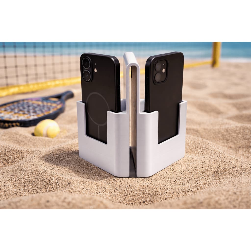 Suporte Duplo de Celular para Rede – Vôlei, Beach Tennis e Futevôlei