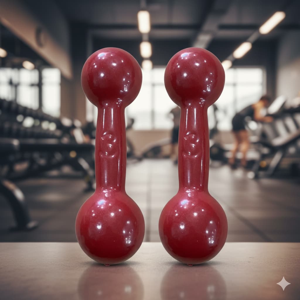 Par de Halter de 3kg Emborrachados Cor Vermelho Vinho