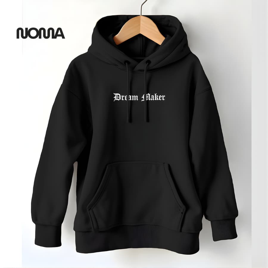 Moletom Canguru Estampado Oversized Dream Maker Frase Grafite Moda Hip Hop Trap Rap