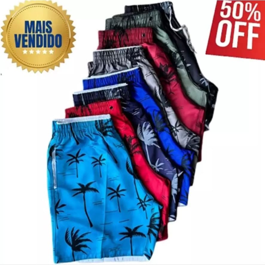 Bermuda Mauricinho Coqueiro Super Estilosas Praia Piscina Viagem Verão 🔥