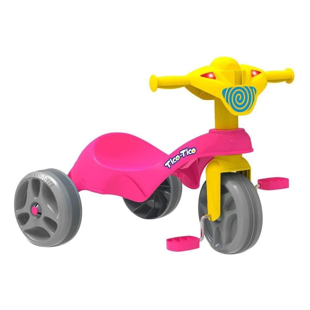 Velotrol Triciclo Infantil Tico Tico Club Assento Anatômico Bandeirante Rosa