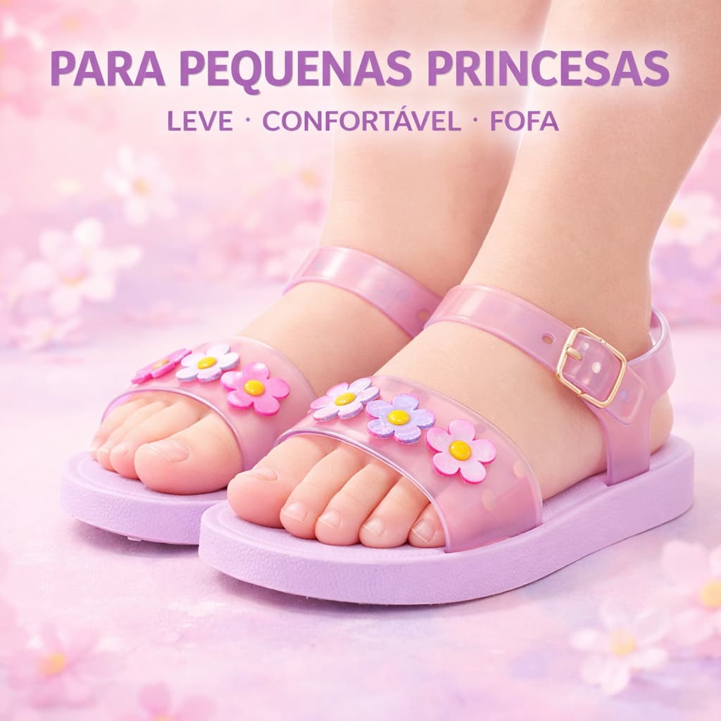 Sandália Baby Menina Primeiros Passos Com Design Suave Conforto Para Uso Diario Em Dias Quentes