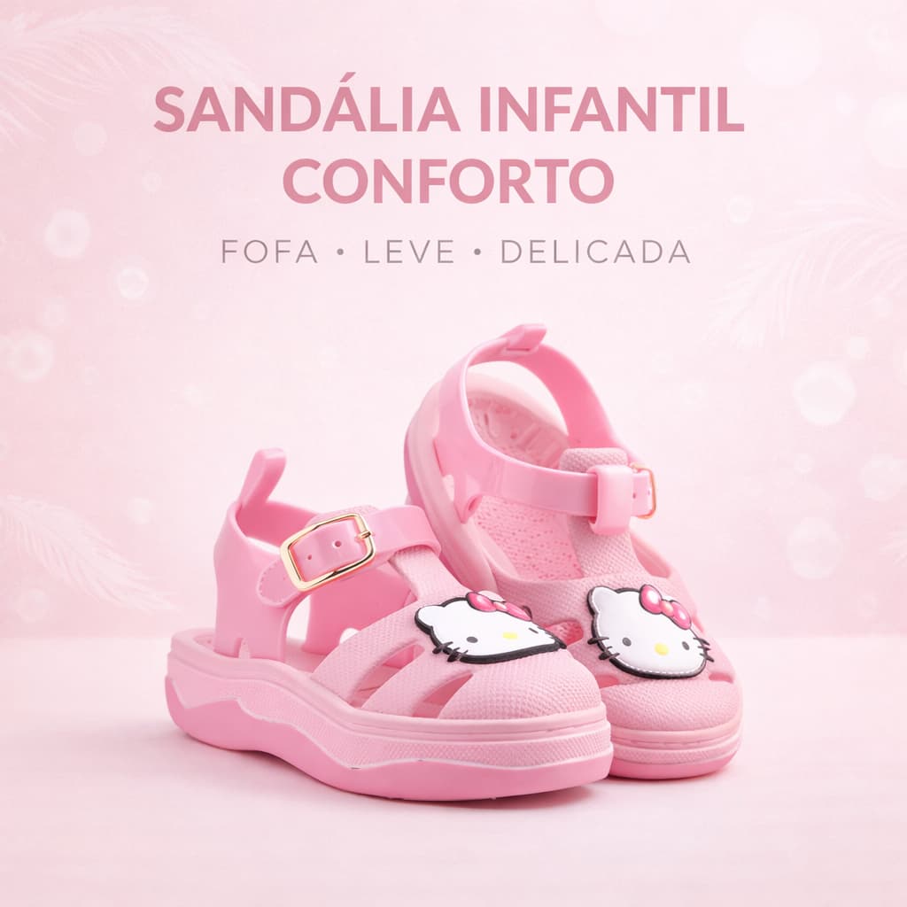 Sandália Baby Menina Leve Confortavel Com Calce Facil Ideal Para Primeiros Passos E Uso Diario