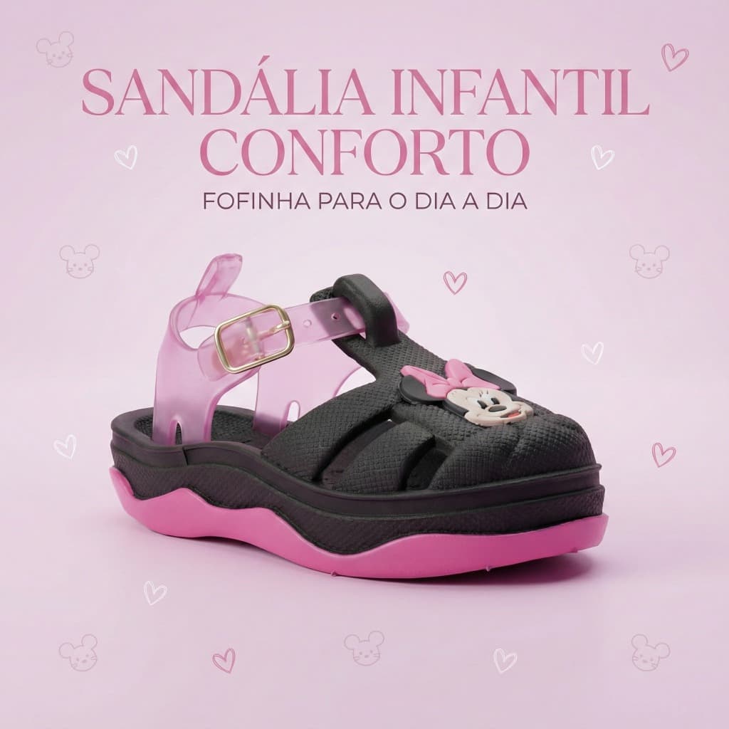 Sandália Baby Menina Com Solado Seguro Conforto Para Bebes Que Estao Comecando A Andar