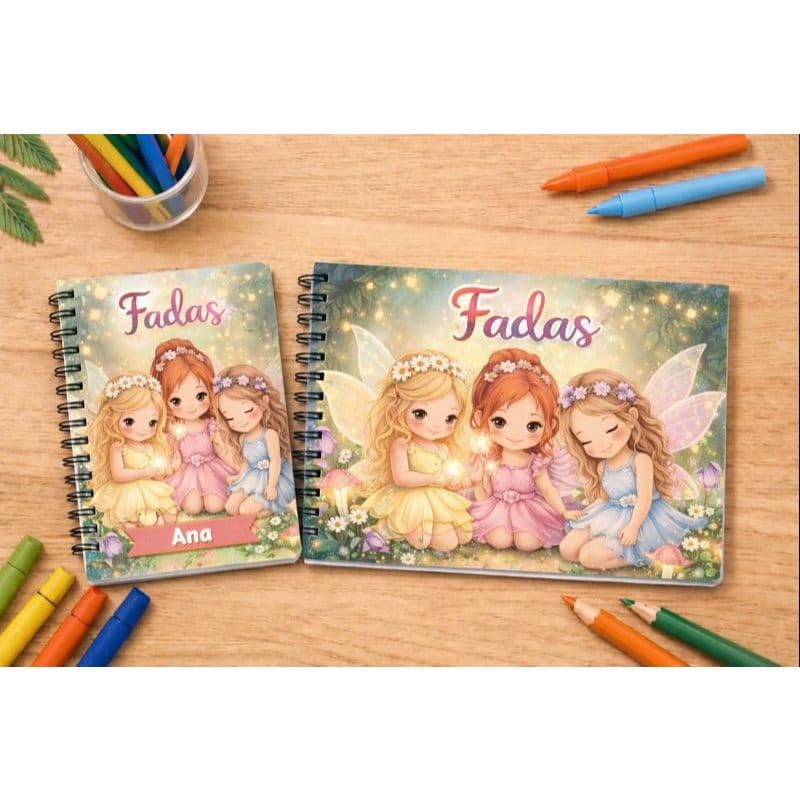 Kit Escolar Personalizado caderno desenho + caderno escolar