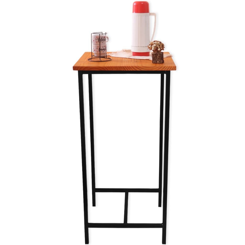 Mesa Mesinha Alta Para Pub Bar Ferro Madeira 50x50 Cm Luxo