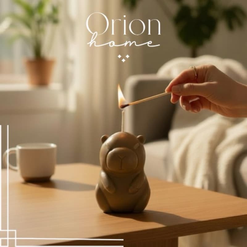 Vela Capivara Aromática – Cereja & Avelã | 8 cm , escultural premium Orion Home