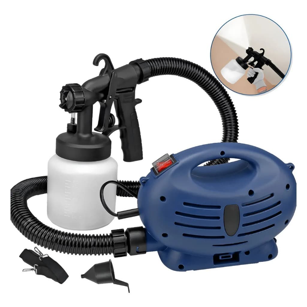 Pistola Pintura Eletrica Pulverizador Tinta Paint 650w Azul