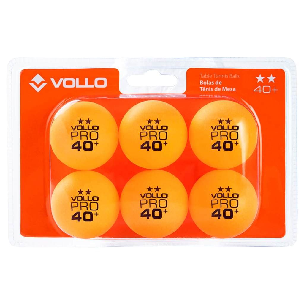 Kit 6 Unidades Bolinhas Ping Pong Profissional Vollo 40mm ABS 2 Estrelas Treino e Lazer