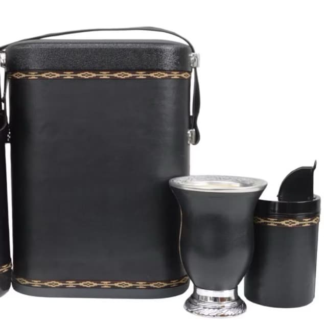 kit Fechado 4 peças cuia, bolsa, pote de erva e tampa erva Cuias.rs