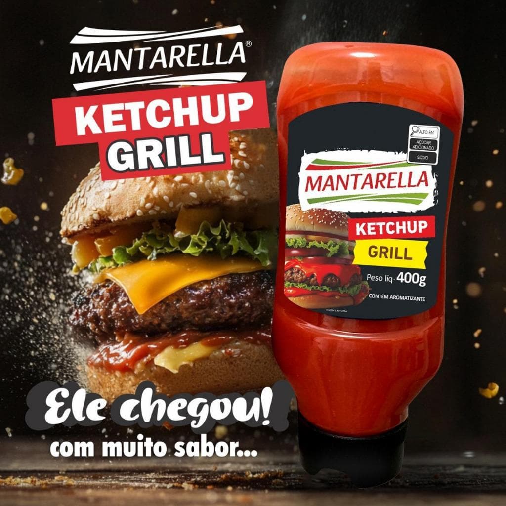 Ketchup Grill Mantarella 400g - Sabor Defumado e Intenso para Seu Churrasco, Lanche e Batata Frita!